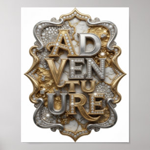 Snappy Zilver AVONTUUR Tekst Ontwerp Poster