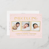 Snapshots amusants Real Foil Baby Faire-part Carte (Recto/Verso)