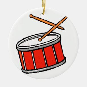 Snare Drum Red Keramisch Ornament