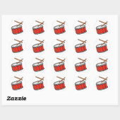 Snare Drum Red Ronde Sticker (Vel)