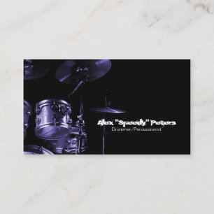 Snare et Tom Violet Drummer Carte de visite