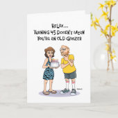 Snarky 45th Birthday Kaart (Gele Bloem)