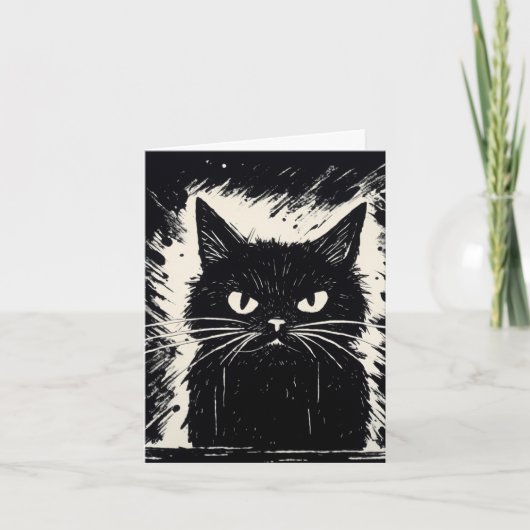 Snarky Cat BLAH BLAH BLAH Carte de voeux d'anniver (Devant)