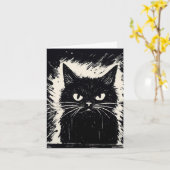 Snarky Cat BLAH BLAH BLAH Carte de voeux d'anniver (Fleur jaune)