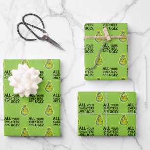 Snarky Grinch Al je truien zijn lelijk Inpakpapier Vel