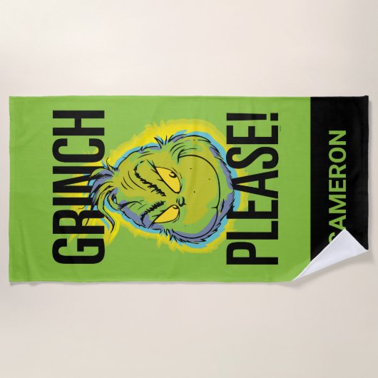 Snarky Grinch | Funny Grinch Alsjeblieft Strandlaken (Voorkant)