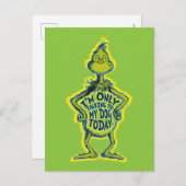 Snarky Grinch Funny I'm Only Talking to My Dog T Briefkaart (Voorkant / Achterkant)