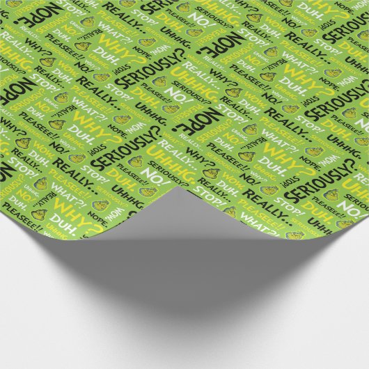 Snarky Grinch | Grinch Snarky Phrase Pattern Cadeaupapier (Hoek)