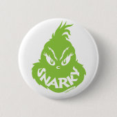 Snarky Grinch | Het Grinch-gezicht Ronde Button 5,7 Cm (Voorkant)