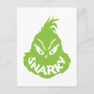 Snarky Grinch The Grinch Face Briefkaart