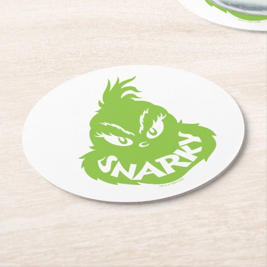 Snarky Grinch | The Grinch Face Ronde Kartonnen Onderzetter (Gebogen)