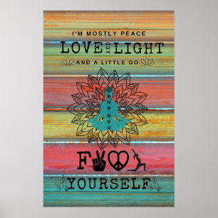 Snarky Liefde en Lichte Yoga Poster
