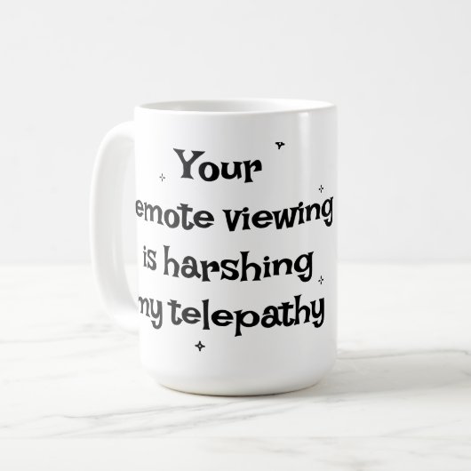 Snarky Remote Viewing Telepathie Mok (Voorkant links)