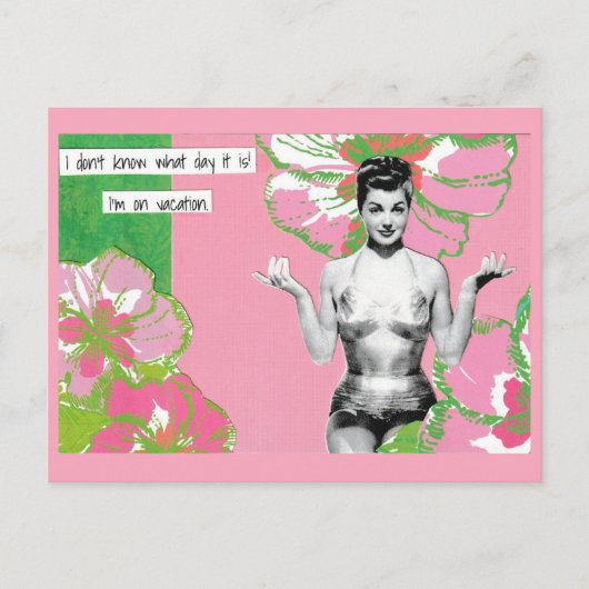 Snarky vakantie Briefkaart Welke dag is het? (Voorkant)