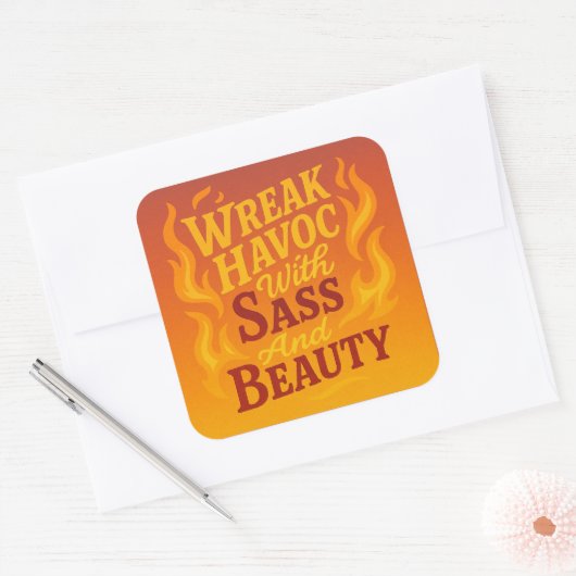Snarky Wreak Havoc avec Sass and Beauty Sticker (Enveloppe)