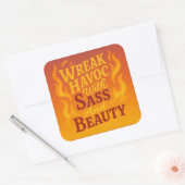 Snarky Wreak Havoc met Sass en Beauty Sticker (Envelop)