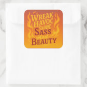 Snarky Wreak Havoc met Sass en Beauty Sticker (Tas)