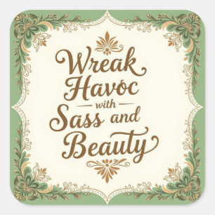 Snarky Wreak Havoc met Sass en Beauty Sticker