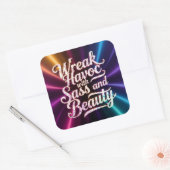 Snarky Wreak Havoc with Sass and Beauty Sticker (Enveloppe)