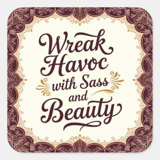 Snarky Wreak Havoc with Sass and Beauty Sticker (Devant)