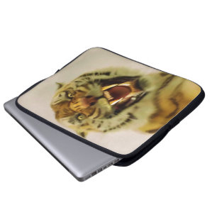 Snarling Bengaalse tijger Big Cat Wildlife Art Laptop Sleeve