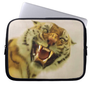 Snarling Bengaalse tijger Big Cat Wildlife Art Laptop Sleeve