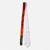 Snarling Bengalen Tijger & Fire Fine Art Wildlife Stropdas (Achterkant)