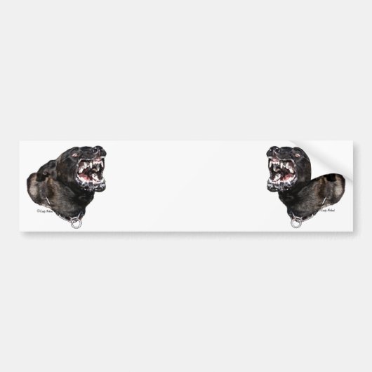 Snarling Dutch Shepherd Police Dog bumpersticker (Voorkant)