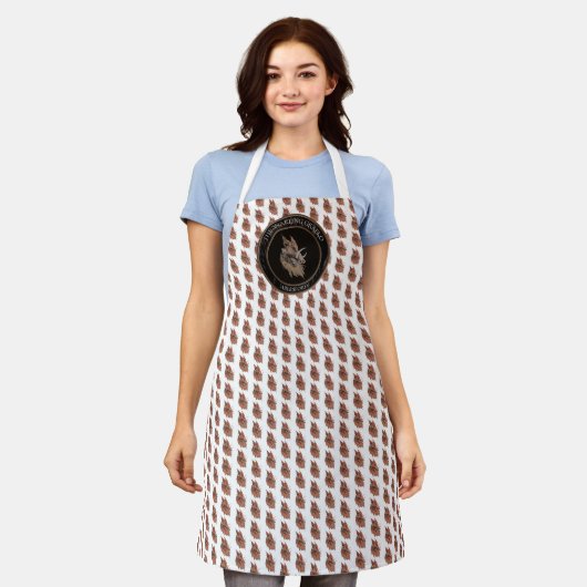 Snarling Graeko Bar Apron All-Over Print Schort (Gedragen)