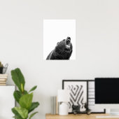 Snarling Grizzly Beer Black White modern Poster (Thuiskantoor)