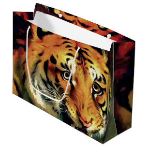 Snarling Tiger Artistic Portret Large Cadeauzakje