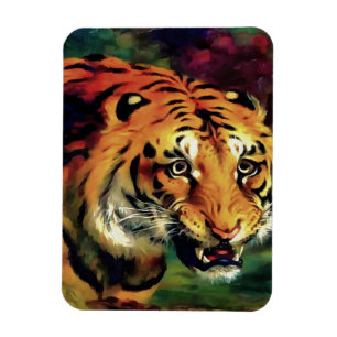 Snarling Tiger Artistic Portret Magneet