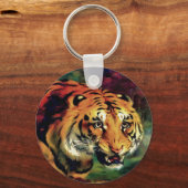 Snarling Tiger Artistic Portret Sleutelhanger (Voorkant)