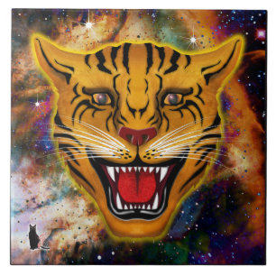 Snarling Tiger Nebula keramische Tegel Tegeltje