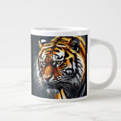 Snarling Tiger Personaliseer Naam Gift Koffie Extra Grote Beker (Rechts)