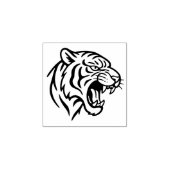 Snarling Tiger Profile 1x1 Rubberstempel (Afrduk)