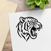 Snarling Tiger Profile Rubberstempel
