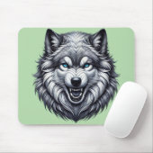 Snarling Wolf hoofd Muismat (Met muis)