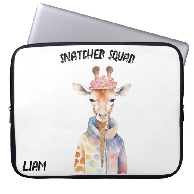 "Snatched Squad" Giraffe Laptop Sleeve (Voorkant)