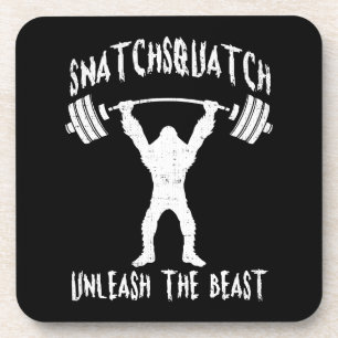 Snatchsquatch, Cartoon Big Foot, Beast, Funny Gym Onderzetter
