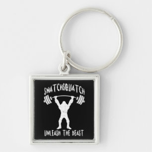 Snatchsquatch, Cartoon Big Foot, Beast, Funny Gym Sleutelhanger
