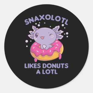 Snaxolotl Axolotl Donut Lovers Zoete dieren Ronde Sticker