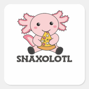 Snaxolotl Axolotl Pizza Lovers Sweet Animals Vierkante Sticker