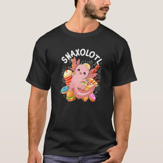 Snaxolotl Fastfood Aquarium Amfibie Eigenaar Axolo T-shirt (Voorkant)