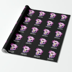 Snaxolotl Grappig Axolotl Pun Dark BG Cadeaupapier