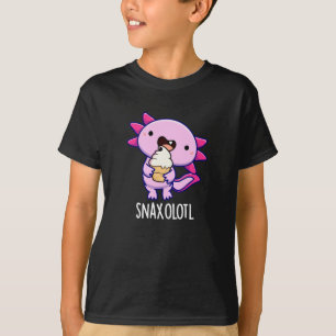 Snaxolotl Grappig Axolotl Pun Dark BG T-shirt