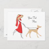 Snazzy Dog Walker Briefkaart (Voorkant / Achterkant)