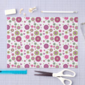 Snazzy Flower Pattern on White Tissuepapier (Craft)