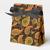 Snazzy Gold en Black Paisley Bedankdoosjes (Voorkant Zijde)