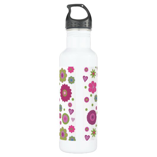 Snazzy Paars en Green Flower Pattern on White Waterfles (Achterkant)